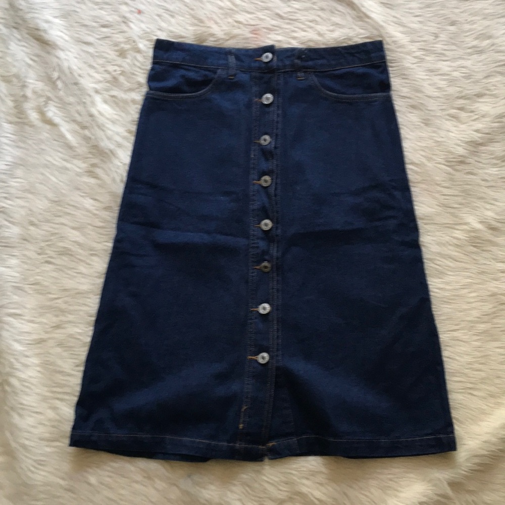 Denim midi skirt